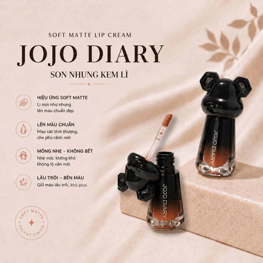 Son Nhung Kem Lì JOJO DIARY Đầu Gấu Đáng Yêu