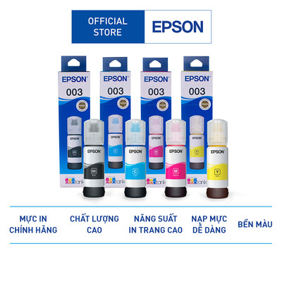 Mực In Chính Hãng Epson 003 Cho Máy L1110/L3110/L3150/L5190/L1216/l1210/L1250/L3216/L3210/L3250/L3256/L3550/L5290/L5296