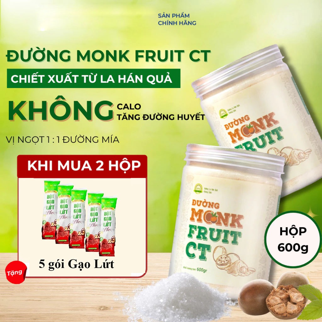(Mới + Quà) Đường La Hán Quả Organic Hữu Cơ MonkFruit CT Pharma Đủ Size
