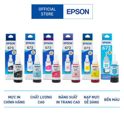 Mực In Chính Hãng Epson T673 Dùng Cho Máy L805/L850/L1800 Cung Cấp Giải Pháp In Chất Lượng Cao Rõ Nét