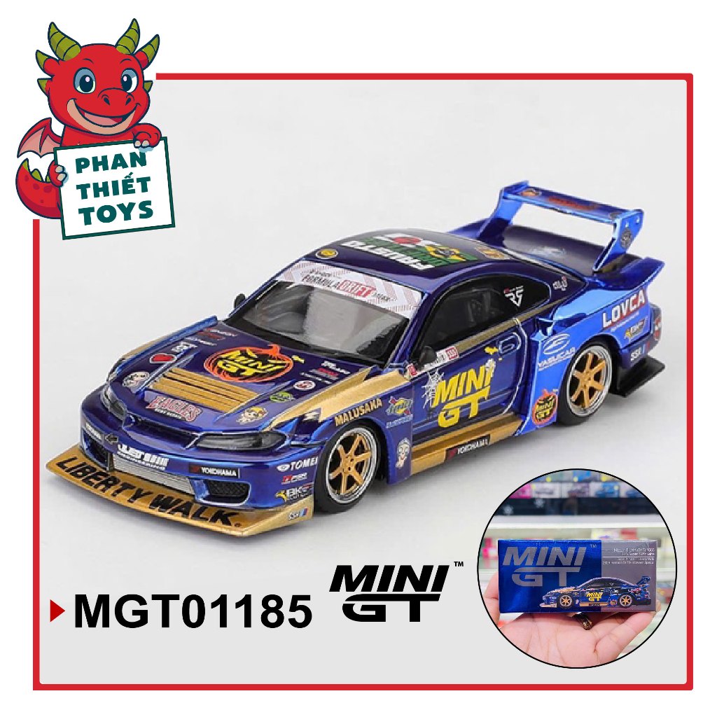 Mô hình xe Nissan Super Silhouette S15 SILVIA #555 Team MINI GT LBWK 2025 Formula Drift Halloween 1: