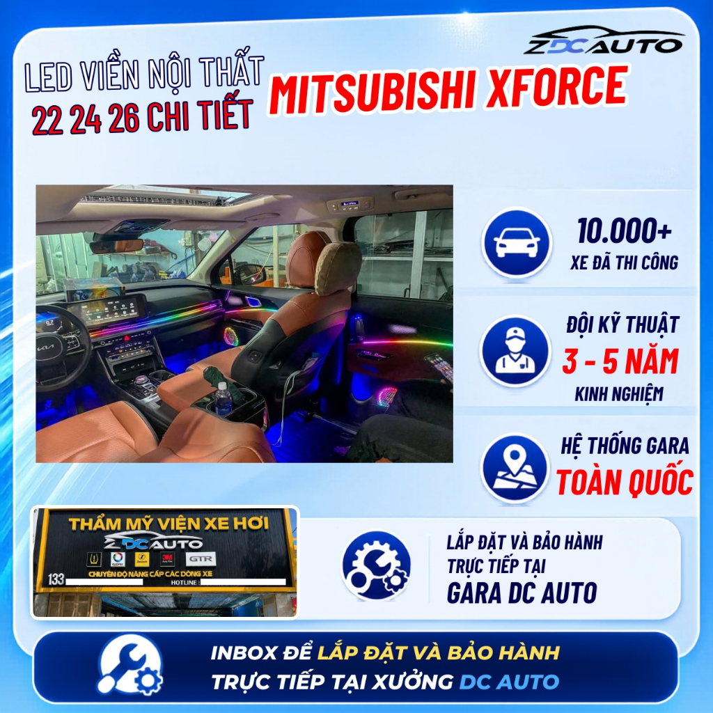 Led Viền Nội Thất 22 24 26 Chi Tiết Theo Xe MITSUBISHI XFORCE - Led Nội Thất MITSUBISHI XFORCE