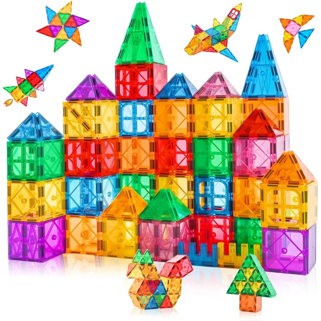 Blocks 64 Pieces Magnetic Blocks Magnetic Toy Magnets Educational Toy for Boys and Girls Learning an