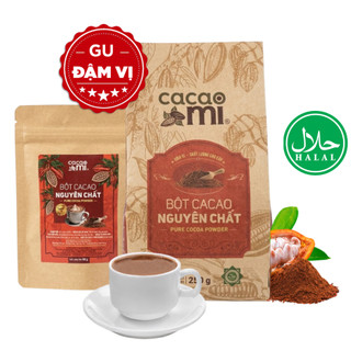 Bột cacao nguyên chất không đường CACAOMI Premium gu đậm ca cao socola chuẩn xuất khẩu 60g/250g/500g