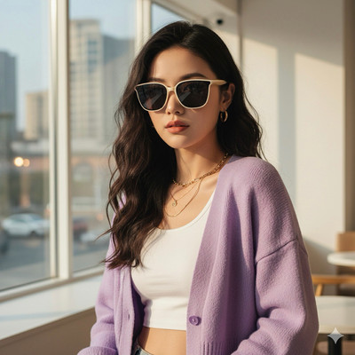 Kính mát nữ vuông mắt to chống tia UV400 phụ kiện thời trang A140
