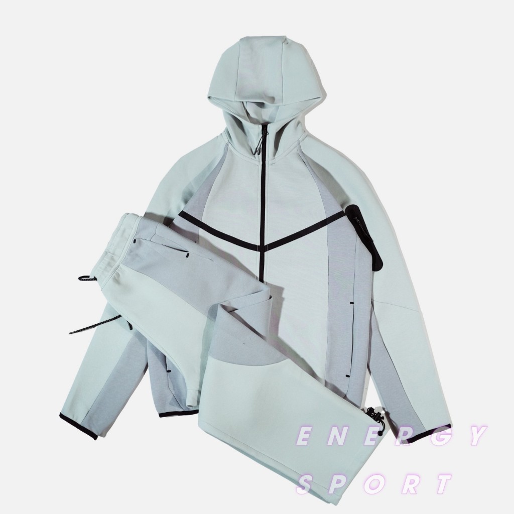 Bộ Quần Áo Thể Thao Cao Cấp Hoodie Ntech Color Block - XÁM