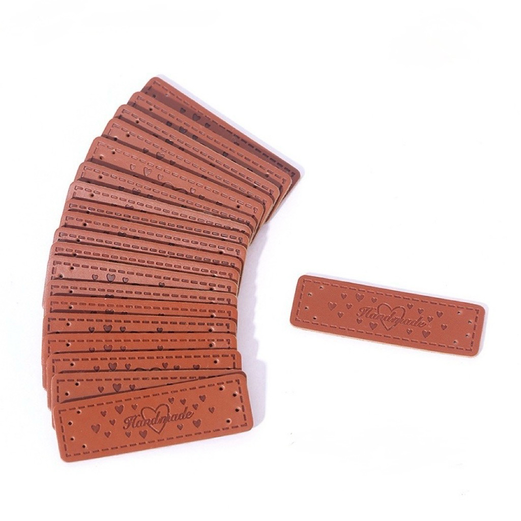 [Set 2 Cái] Tag Da Handmade Đục Lỗ/ Tag da gắn khăn choàng, túi, đồ Handmade,…