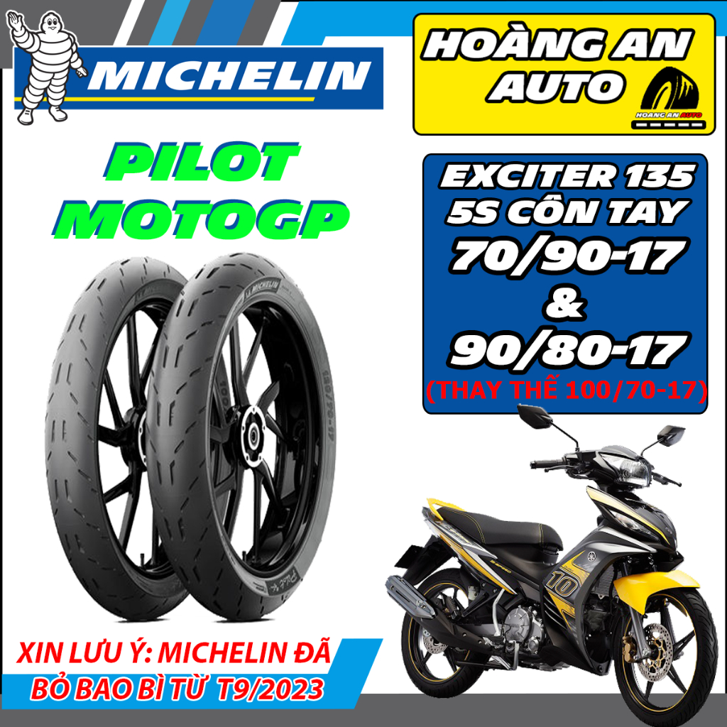 (PILOT MOTOGP - 70/90-17& 90/80-17) Vỏ lốp xe Michelin Pilot Motogp cho Exciter 135 5 số