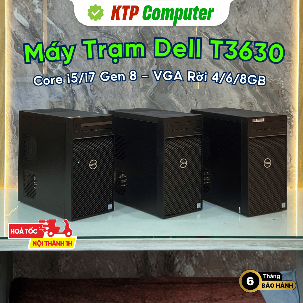 Máy Trạm Dell T3630 i5/i7 Gen 8 (RAM 16Gb/32Gb - SSD NVMe 256Gb/512Gb/1Tb - VGA Rời 4Gb-6Gb-8Gb)