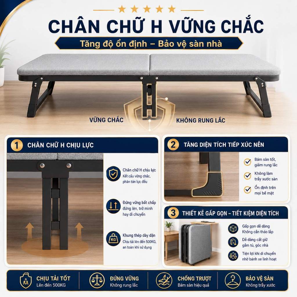 HEINO Giường gấp gọn văn phòng thông minh Có Bánh Xe Khung Thép lợi cho dân văn phòng ngủ trưa | BigBuy360 - bigbuy360.vn