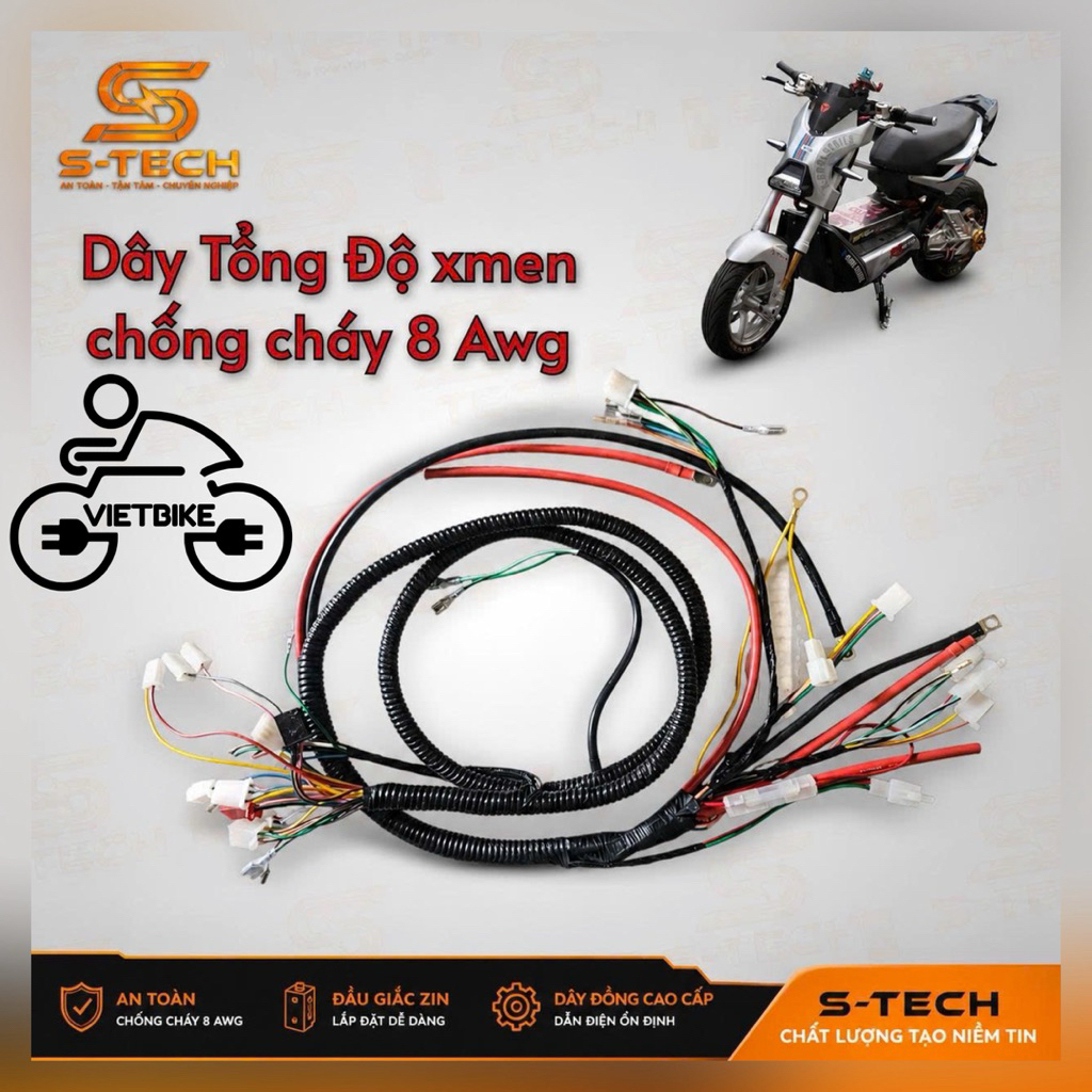 Dây Điện Tổng Xe Xmen Độ Dây 8AWG Cho IC Công Suất Lớn Đổi Nguồn Sau (cắm ic votol như zin)