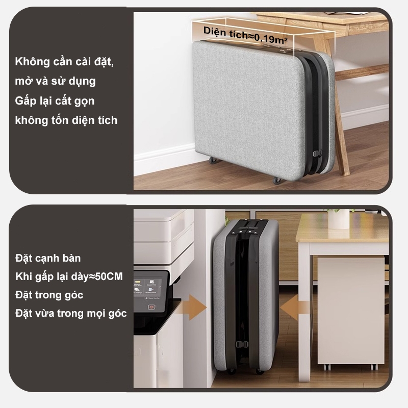 HEINO Giường gấp gọn văn phòng thông minh Có Bánh Xe Khung Thép lợi cho dân văn phòng ngủ trưa | BigBuy360 - bigbuy360.vn