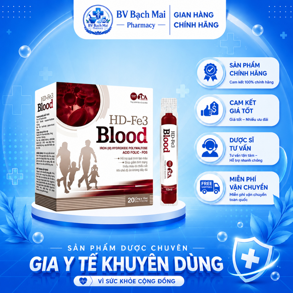 [HÀNG CHUẨN] SẮT ỐNG HD - FE3 BLOOD BỔ MÁU
