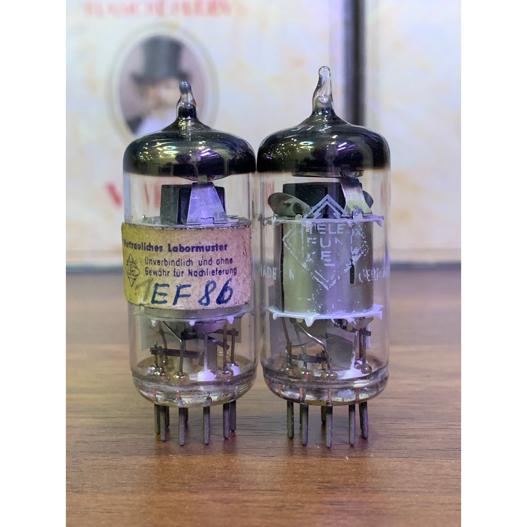 Cặp bóng đèn điện tử, amply EF 86 Telefunken - Made in Germany - Test mạnh trên TV7 (02 bóng)