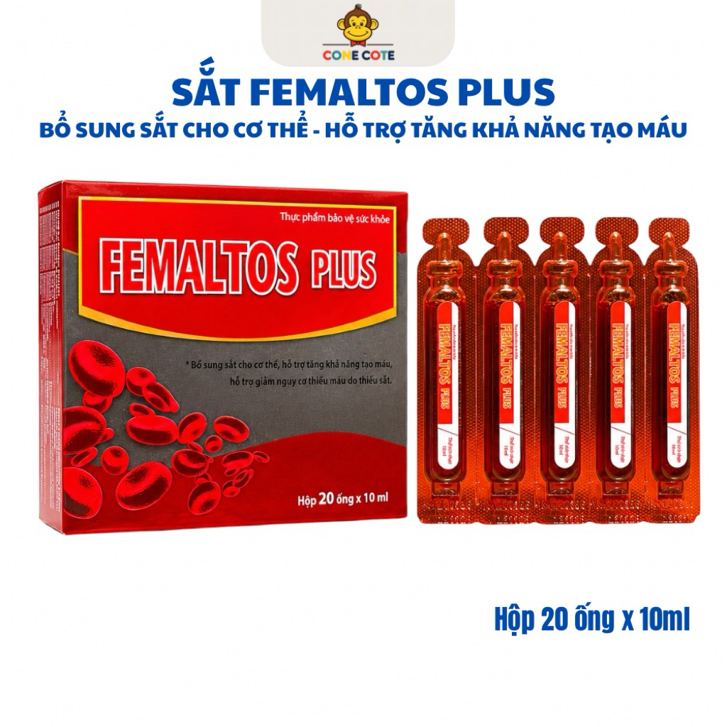 Siro Sắt Hữu Cơ Femaltos Plus - Vitamin B6-B9-B12, Bổ Sung Sắt Cho Cơ Thể, Hỗ Trợ Thiếu Máu