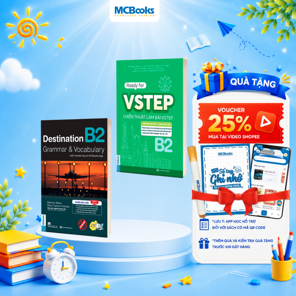 Sách - Combo Luyện thi chứng chỉ Tiếng Anh trình độ B2 - Destination B2 + VSTEP B2