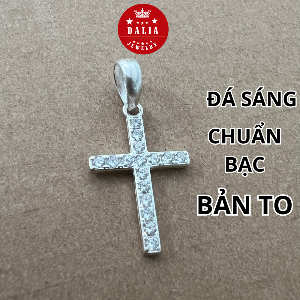 Dây chuyền thánh giá bạc thật nạm đá nhỏ xinh mẫu 3 DaLiA Jewelry vòng cổ chữ thập, thập giá
