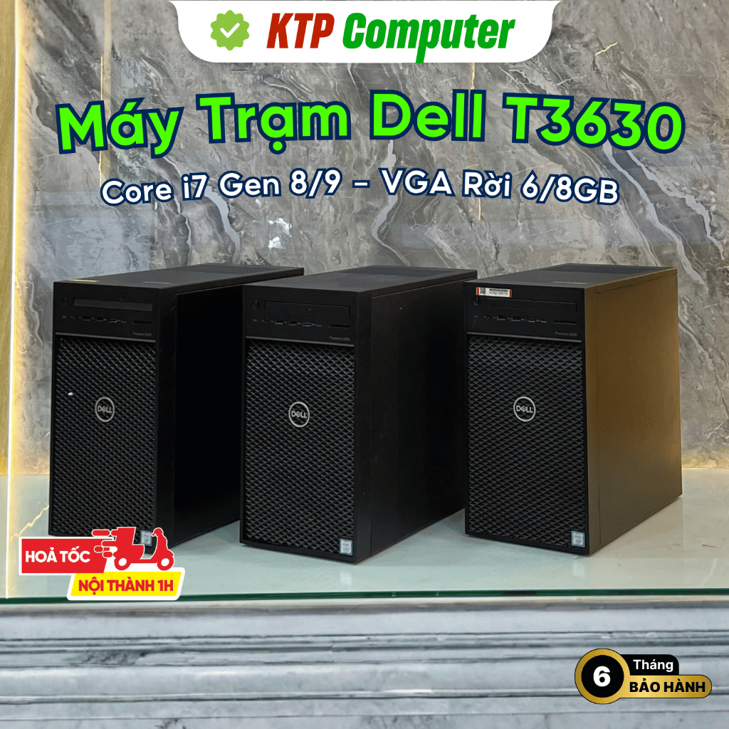 Máy Trạm Dell T3630 Core i7 Gen 8-9 (RAM 16Gb/32Gb - SSD NVMe 256Gb/512Gb/1Tb - VGA Rời 6Gb-8Gb)