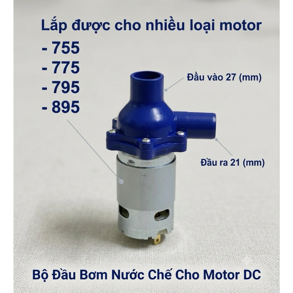 Đầu nhựa chế máy bơm nước cho động cơ 775, 755, 795, 895