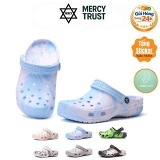 MC29 [Tặng 10 Sticker3D,Vớ] Dép Sục MERCY TRUST BASIC Loang Màu Clog Chất Liệu EVA Êm Nhẹ Đúc Nguyên Khối Nam Nữ đủ Size