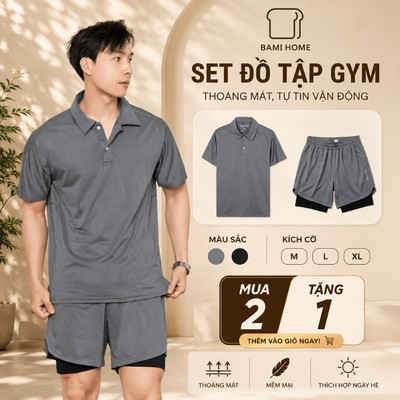 Bộ Quần Áo Thể Thao BAMI HOME Set Đồ Tập Gym Thoáng Mát Thoải Mái CBQG06APL06