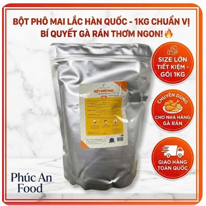 [Bao Giá Sỉ] Bột Phô Mai Hàn Quốc 1kg Bột Lắc Khoai, Gà Rán Vị Truyền Thống - Túi Bạc Zip Siêu Tiết Kiệm phomai cheese