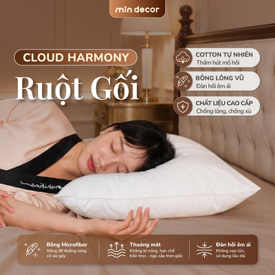 [HOẢ TỐC] Ruột Gối Gòn Lông Vũ Nhân Tạo Cloud Harmony Mịn Decor, Gối Gòn Bông Êm Ái