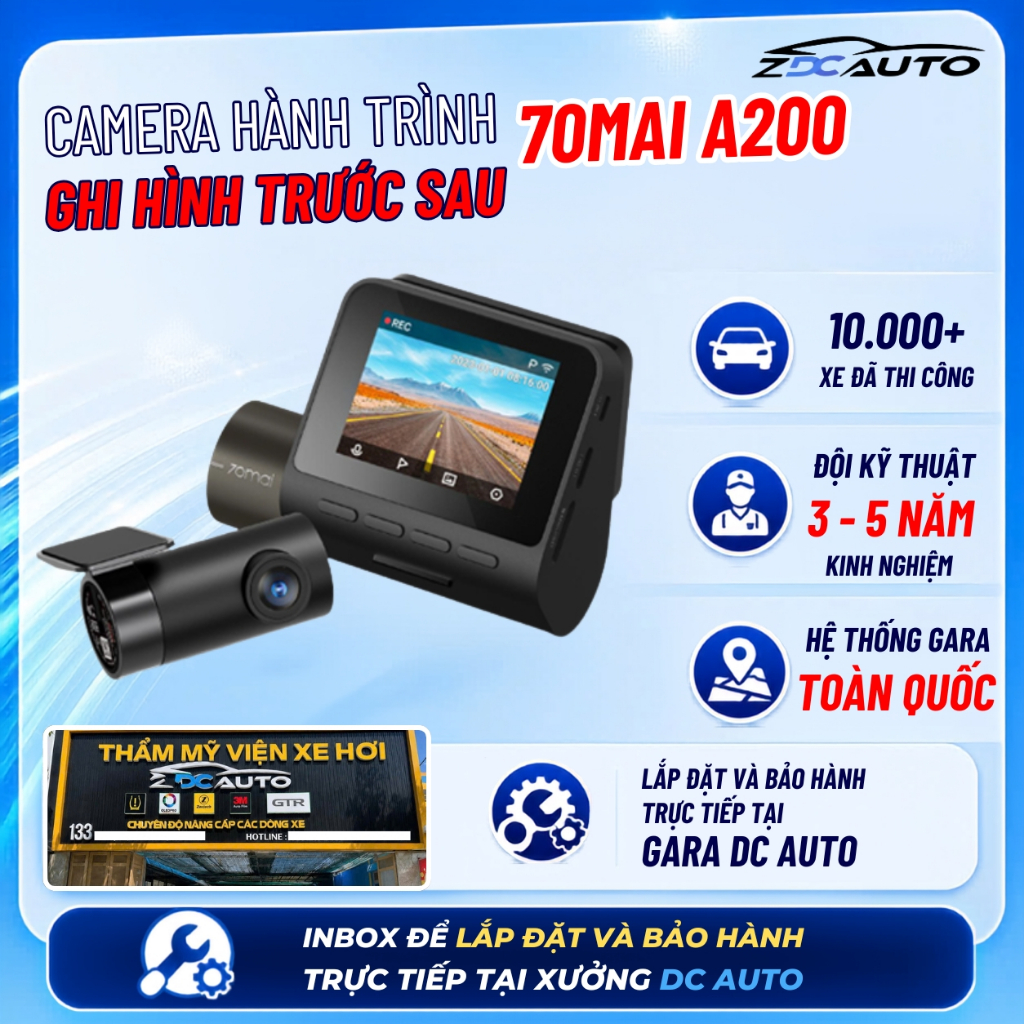 Camera Hành Trình 70mai A200 Ghi Hình Trước Sau | Chính Hãng