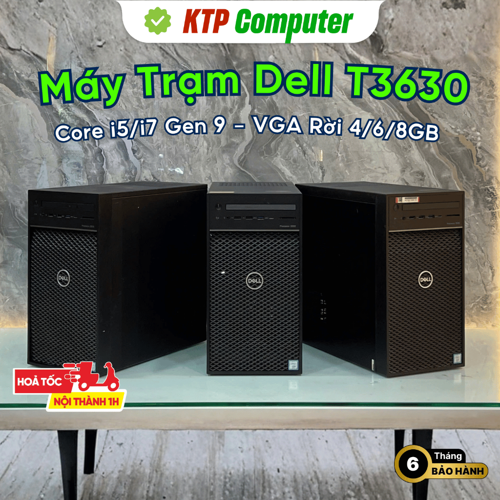 Máy Trạm Dell T3630 i5/i7 Gen 9 (RAM 16Gb/32Gb - SSD NVMe 256Gb/512Gb/1Tb - VGA Rời 4Gb-6Gb-8Gb)