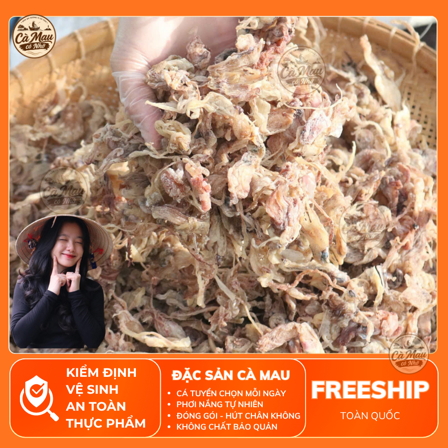 Đầu Râu Mực Trắng, Mới, Thơm - Nấu Mì, Nấu Súp (200Gr, 500Gr, 1Kg)  - Cà Mau Có Nhớ