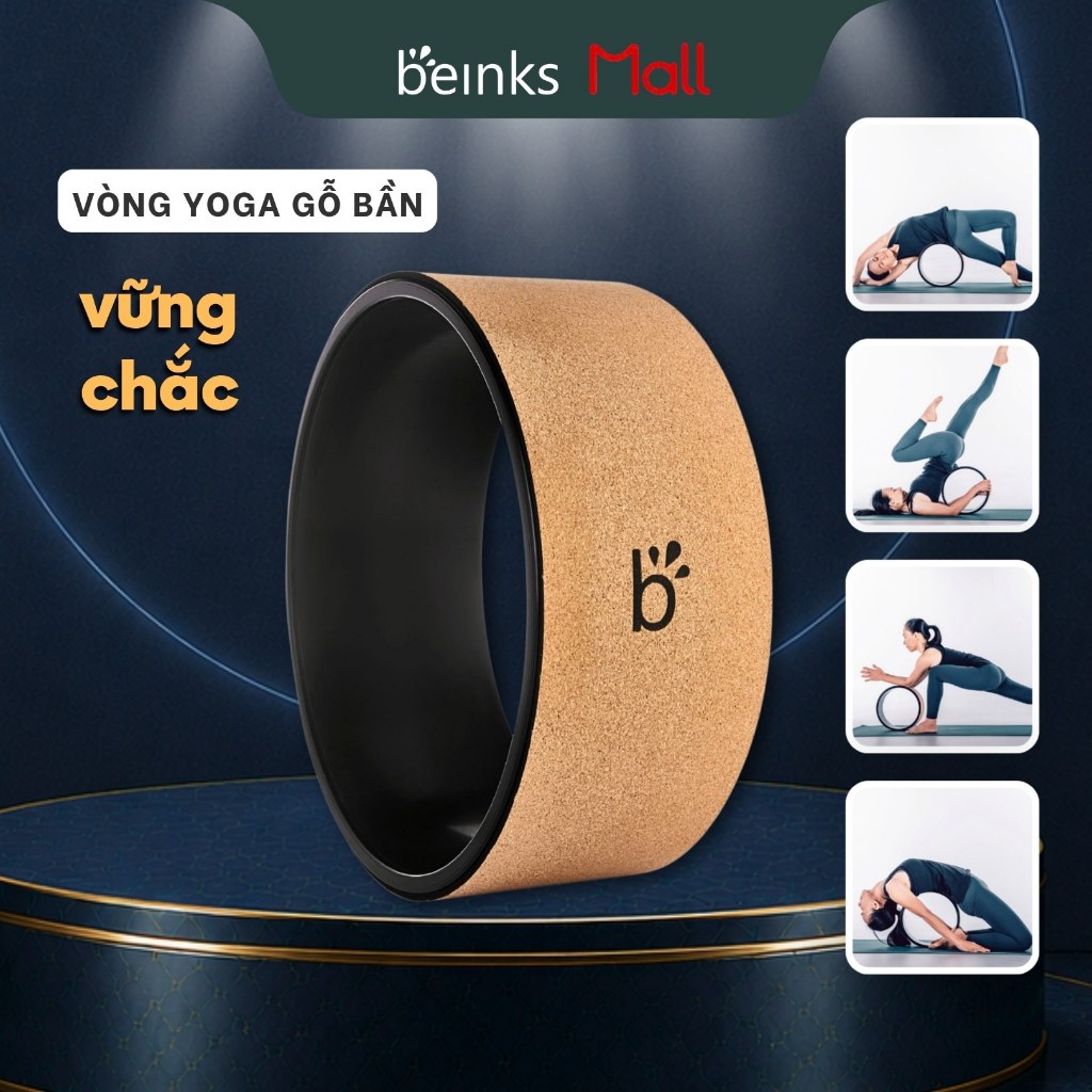 Vòng tập yoga Beinks - Gỗ bần chắc chắn - Cork Wheel