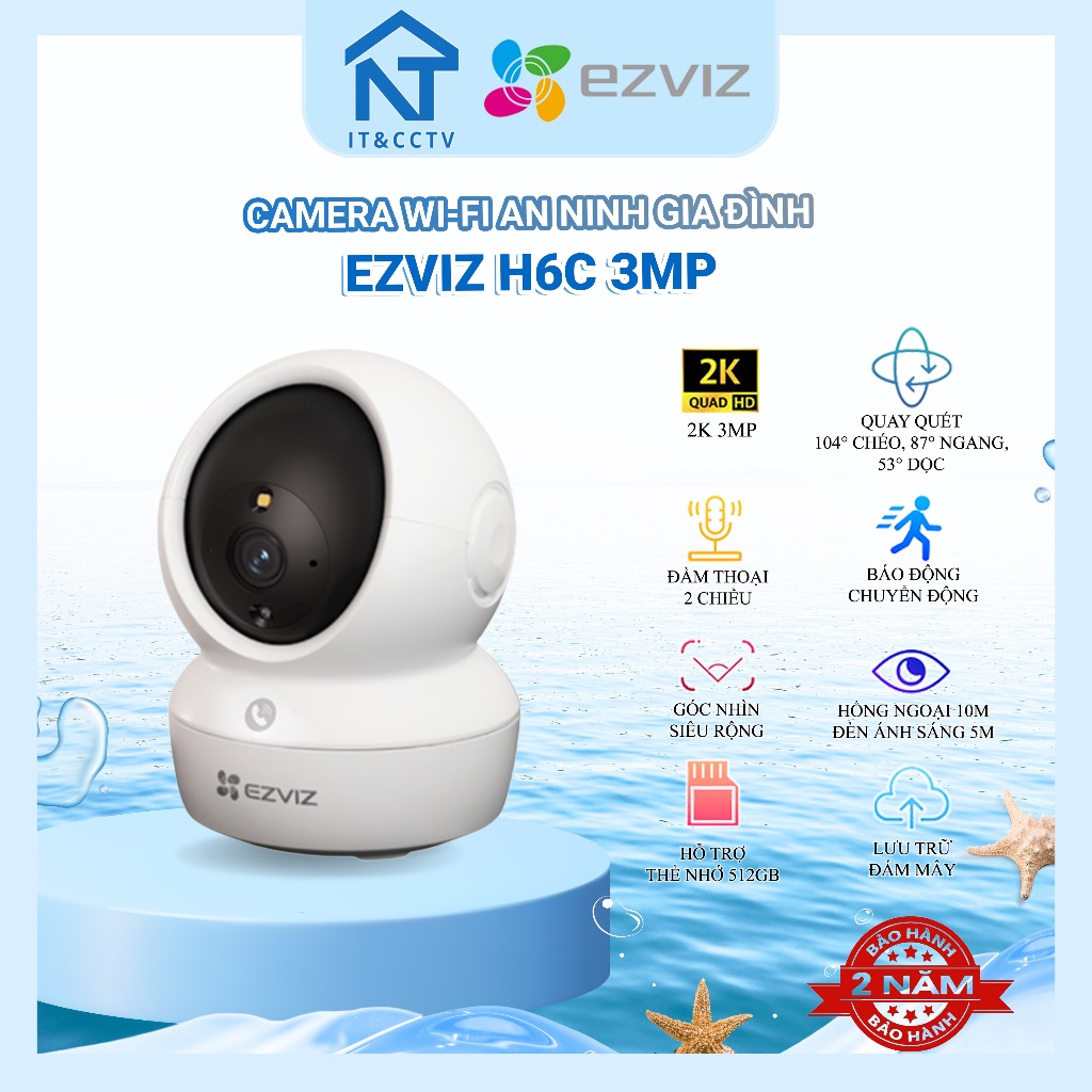 [EZVIZ Chính Hãng] Camera Trong Nhà EZVIZ H6C Pro 3MP / H6C G1 5MP 8MP – Hình Ảnh Siêu Nét, Đàm Thoạ