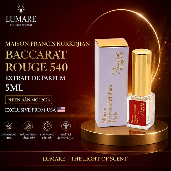 Nước Hoa MFK Baccarat Rouge 540 Extrait De Parfum Mini 5ml Unisex | Dạng Xịt Tiện Mang Theo | Eau De