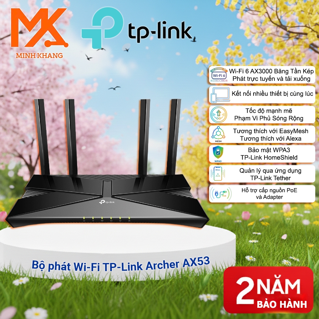 Archer AX53 AX3000 – Router Wi-Fi 6 Băng Tần Kép, Gaming & Streaming
