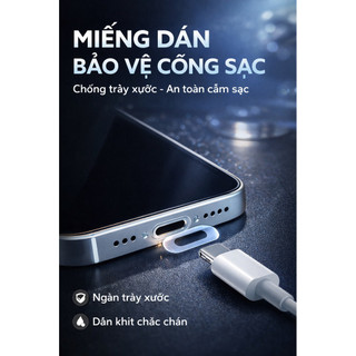 10 Miếng Dán Chống Trầy ,Dán Bảo Vệ Cho Cổng Sạc Ip, Android Type-C