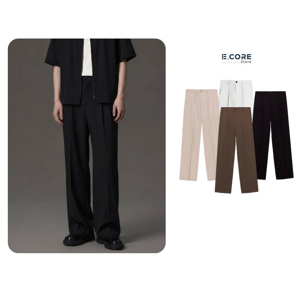 (Có Bigsize) Quần Âu Nam Ống Rộng Cạp Chun Lưng Cao Form Dáng Suông Hàn Quốc Menswear Pants Ong E Co