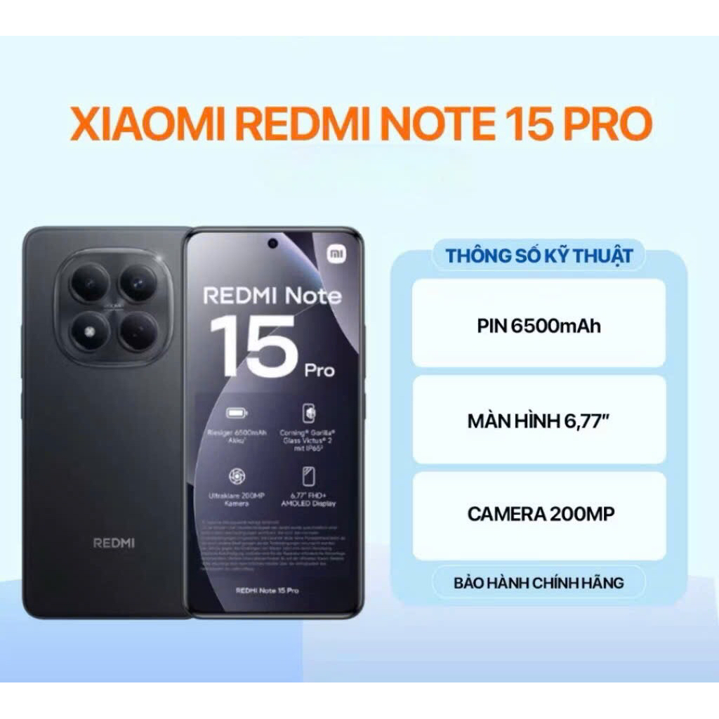 Điện thoại Xiaomi Redmi Note 15 pro (8/256) (12/256) Chính Hãng