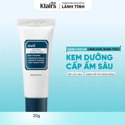 [Minisize] Kem dưỡng Dear, Klairs Rich Moist Soothing Cream 20g