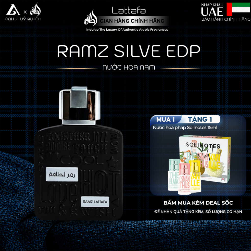 [LATTAFA] Nước Hoa Nam Lattafa Ramz Silver EDP 100ml