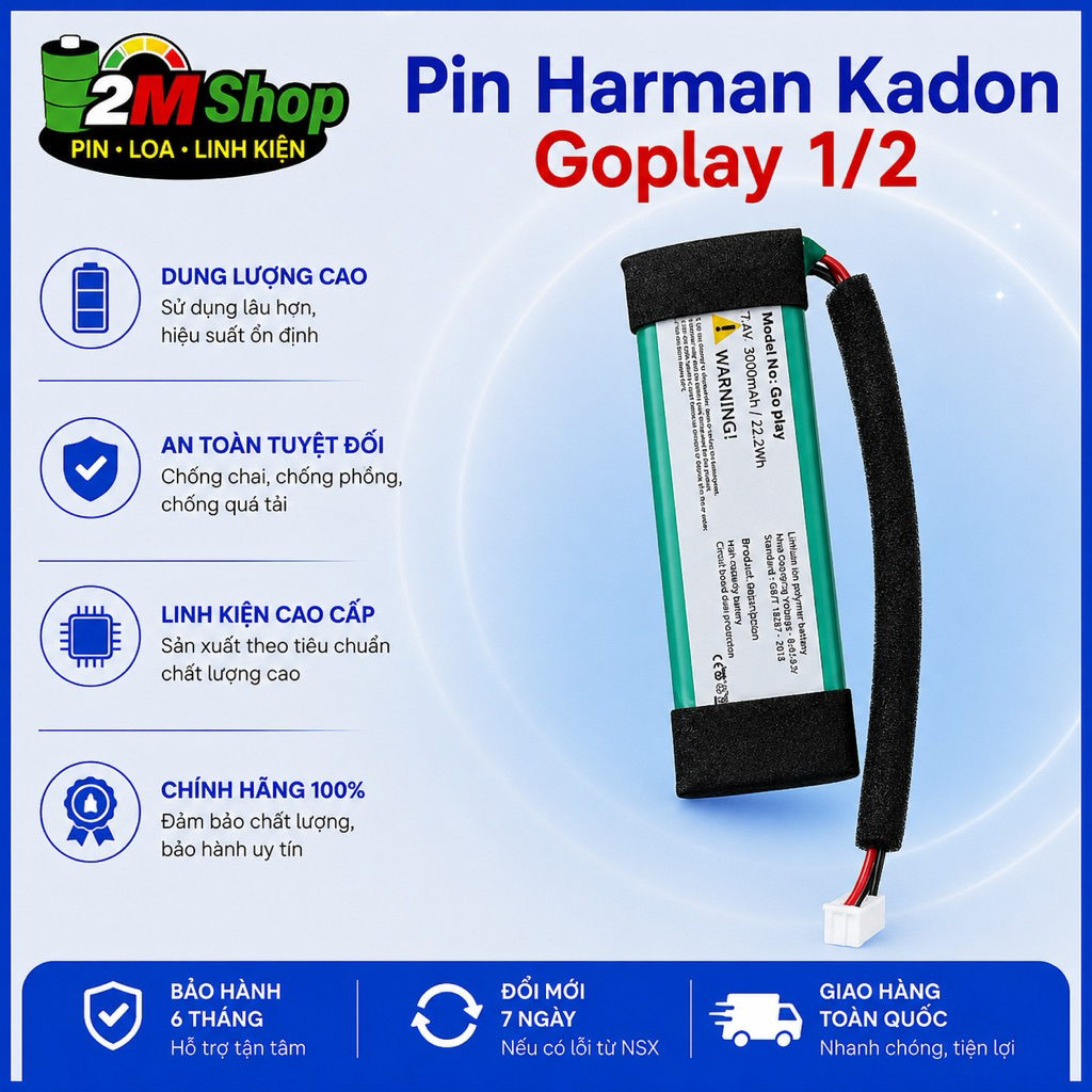 Battery harman goplay 1/2 . dùng thay thế cho loa bluetooth Pin goplay 1 2