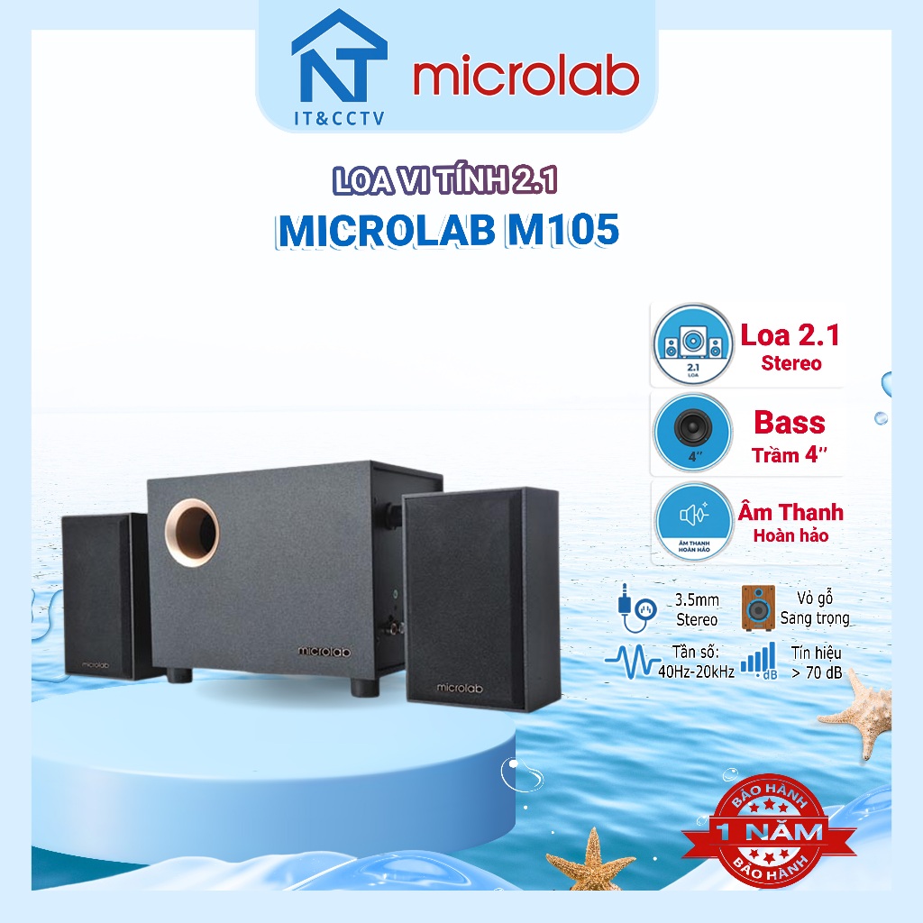 [Microlab Chính Hãng] Microlab M105/M108 Loa 2.1 – Bass Mạnh, Loa Máy Tính Cho PC, Laptop, TV