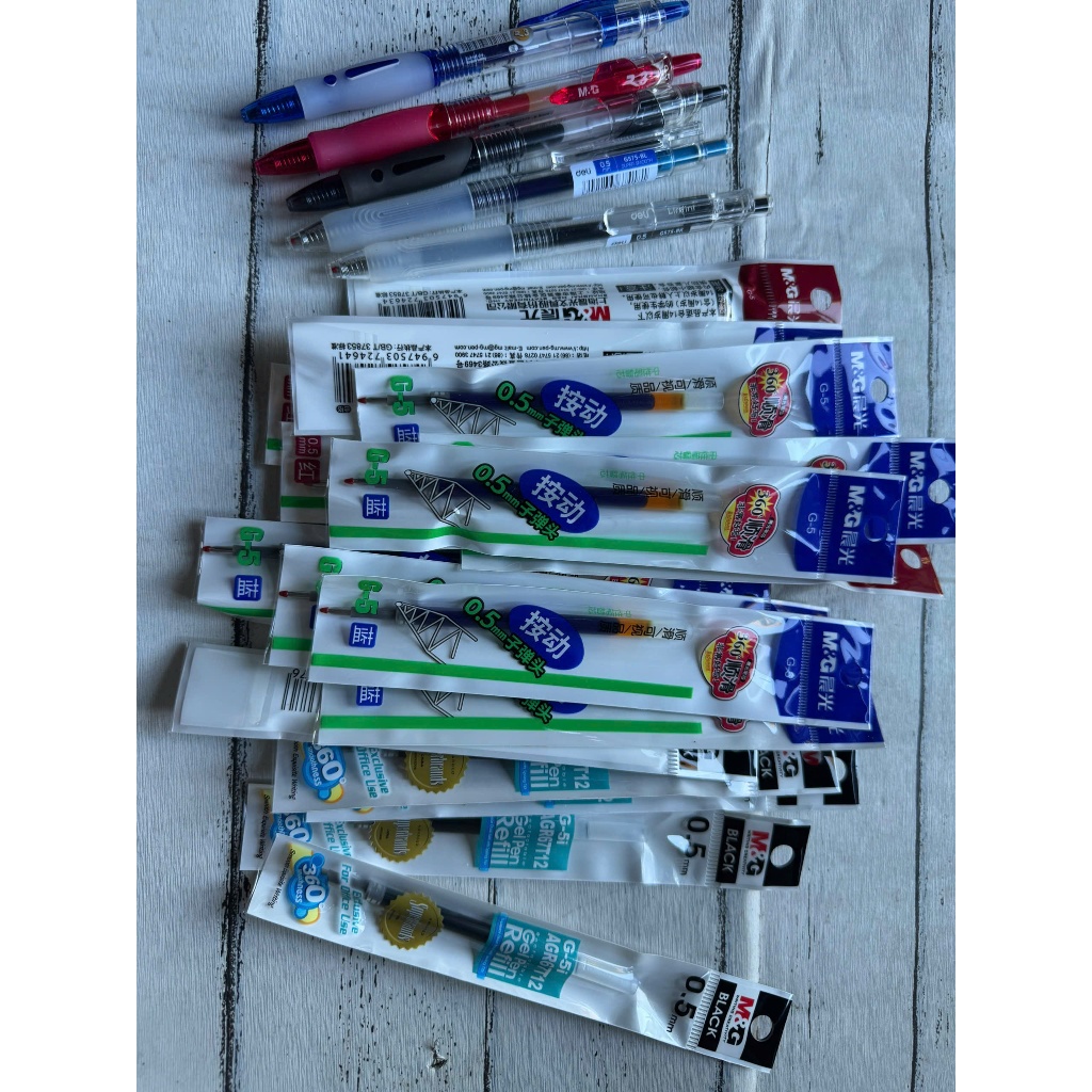 Combo Bút gel Deli G575 0.5mm kèm 5 ruột bút