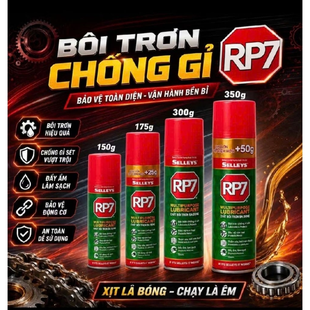 Dầu bôi trơn chống gỉ sét RP7 SELLEYS 350g [hàng chính hãng Nipon paint]