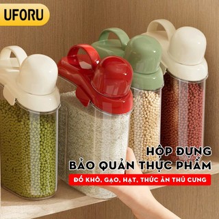 Hộp đựng thực phẩm khô, đồ khô, hạt dinh dưỡng, thức ăn vật nuôi UFORU nắp đóng kín chống tràn, ẩm mốc - UF822