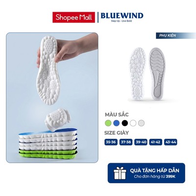 Lót Giày Cao Su Non BLUEWIND Đàn Hồi Chống Sốc Cao, Miếng Lót Giày Chống Rộng Thoáng Khí 9312