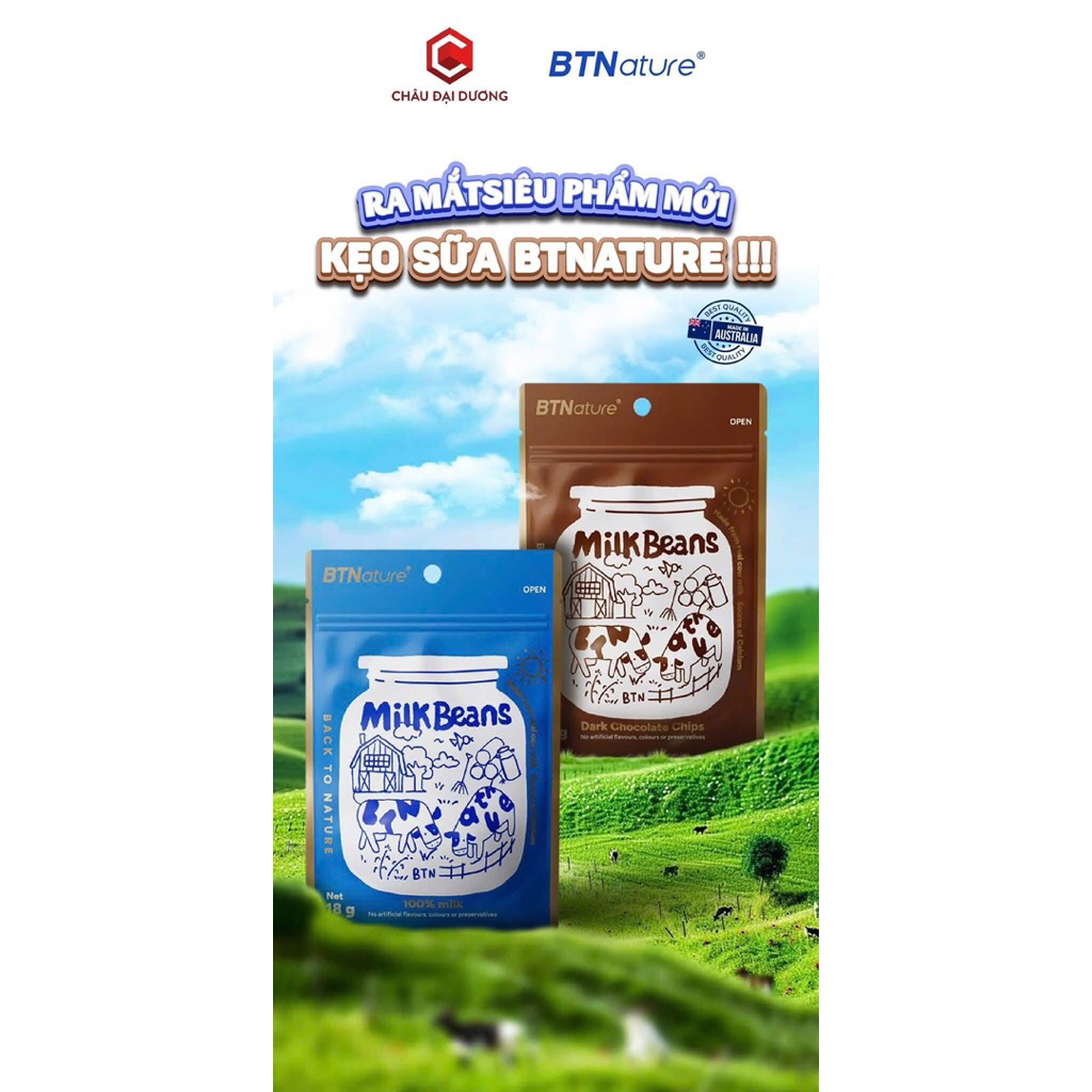 date 2027, (18 gr/gói)  Bịch kẹo sữa BTNature thơm ngon