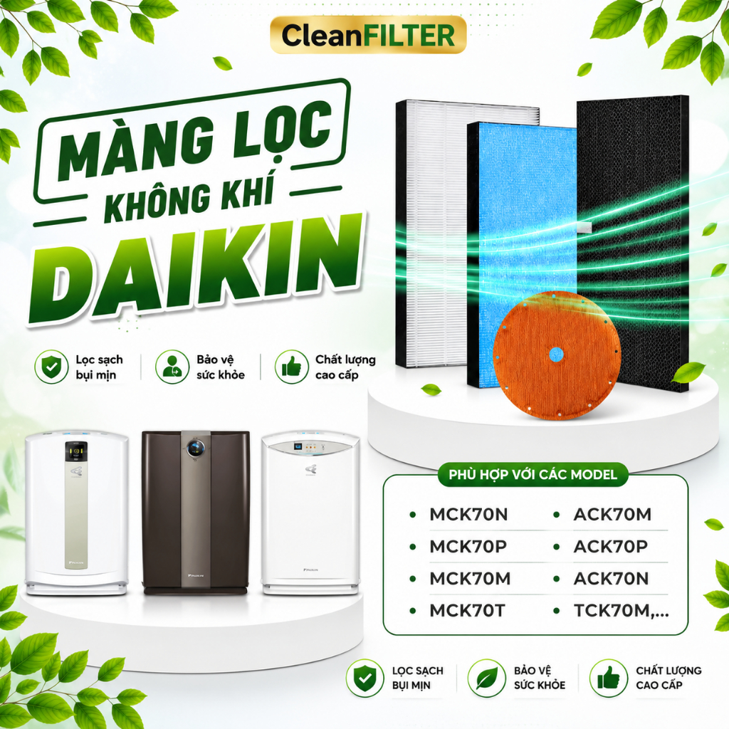 Màng Lọc Không Khí Daikin: MCK70N, MCK70P, MCK70M, ACK70M, ACK70P, ACK70N, TCK70M,, MCK70S