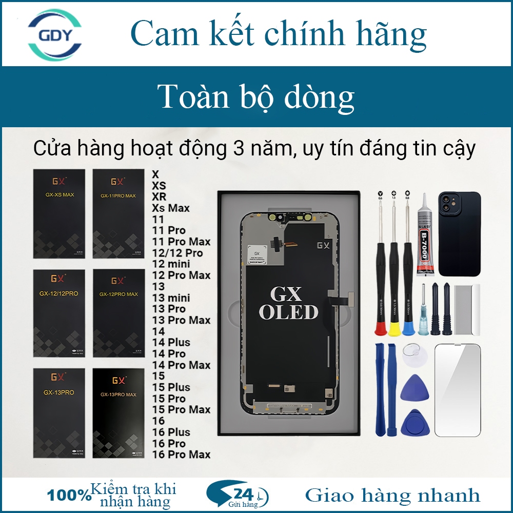 Màn hình GX-OLED/HD/HD+ chính hãng tương thích X/XR/XS/Xs Max/11/12/13/MINI/14/15/16/Pro/Plus/ProMax