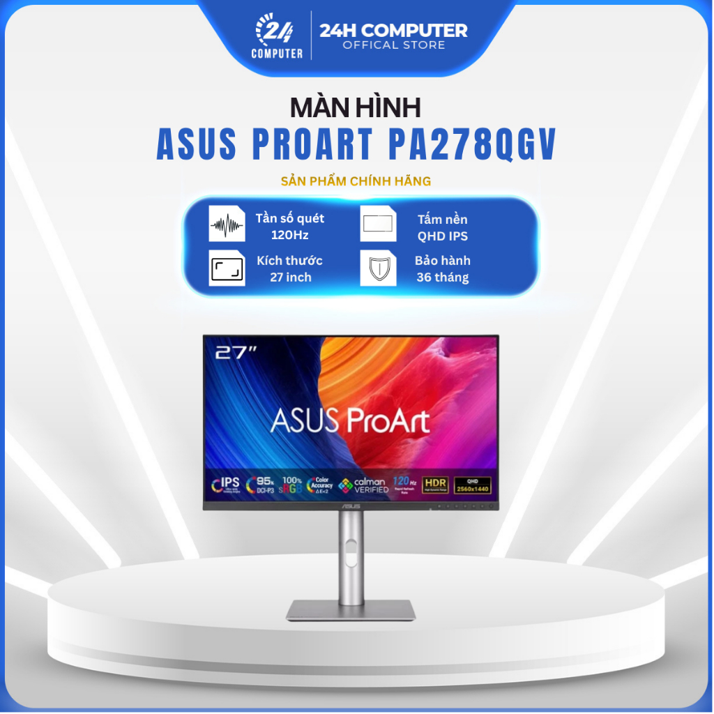 [FULL VAT] MÀN HÌNH ASUS PROART PA278QGV 27'' 120Hz | NEW| CHÍNH HÃNG| Bảo hành 36 tháng