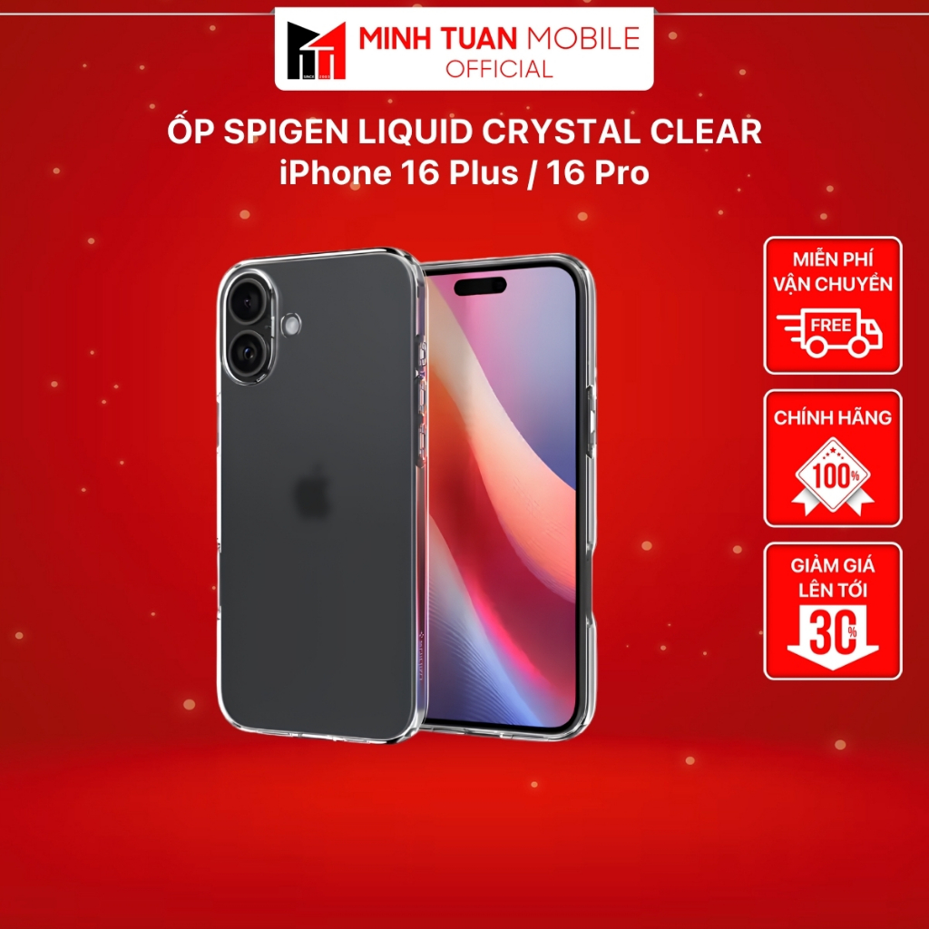 Ốp Spigen Liquid Crystal Clear iPhone 16 Plus / 16 Pro